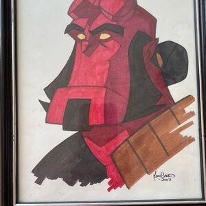 Red and Brown Geometric Illustration Art